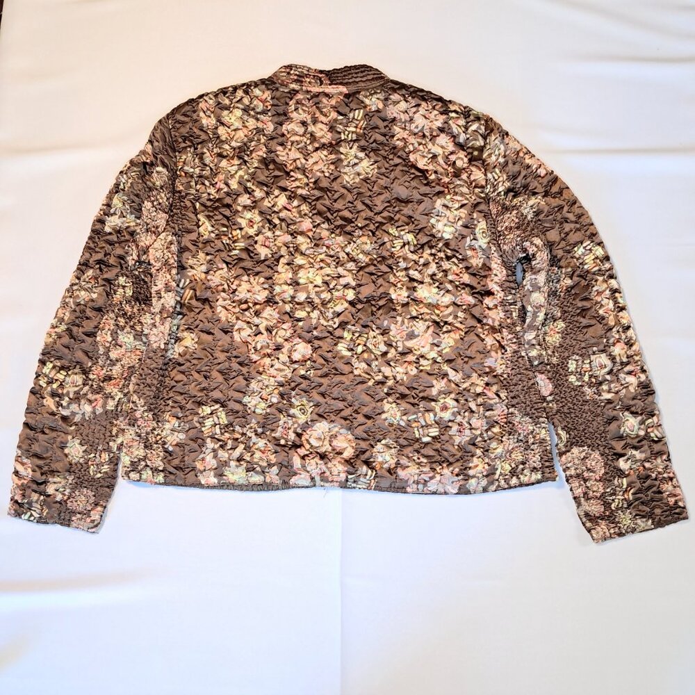 Ruby Rd. Brown Floral Jacket Polyester Full Zip W… - image 5
